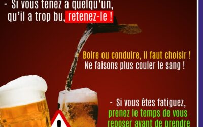 Soyez prudent, l’alcool tue par la route !