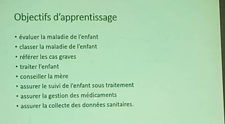 Deuxième module de formation : La Prise en Charge Intégrée des Maladies de l’Enfant au niveau communautaire (PCIME-c)